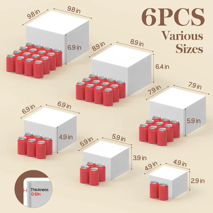 6PCS Buffet Risers Set – Large White Display Stands for Food, Catering & Party Tables