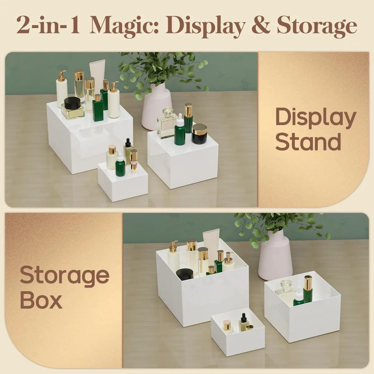 6PCS Buffet Risers Set – Large White Display Stands for Food, Catering & Party Tables
