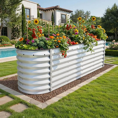 1/2 Pcs Raised Garden Bed Kit with Gloves & Tension Bar,Outdoor Patio Planter Box for Plants,Vegetables,Flowers