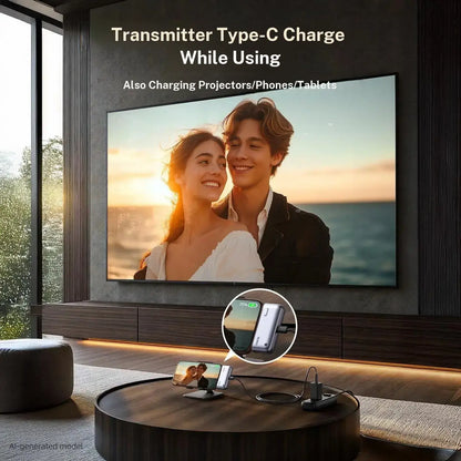 Wireless HDMI Transmitter and Receiver, 4K Video Streaming Adapter 1080P@60Hz Plug & Play for Laptop Phone TV Projector