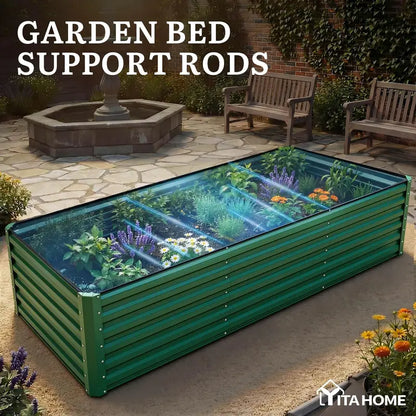 1/2 Pcs Raised Garden Bed Kit with Gloves & Tension Bar,Outdoor Patio Planter Box for Plants,Vegetables,Flowers
